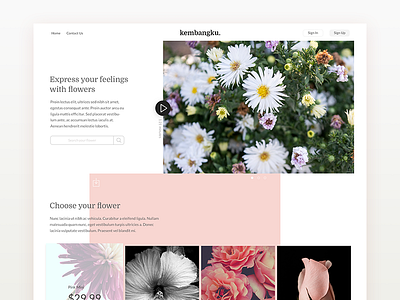 Daily UI daily dailyui explore florist flower minimalist pastel