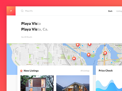 Main Page Search Results clean housing listings playa vista real estate rent search ui web website