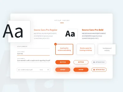 AmberWrite style guide button fields styleguide typography ui