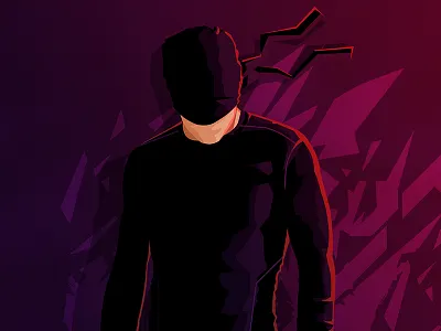 Daredevil: The Ninja Suit (Wallpaper) daredevil flat design illustration marvel ninja suit superhero