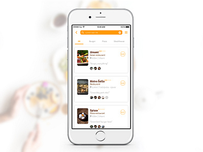 Restaurant List / UI Challenge — Week 11 app application clean food list restaurant ui