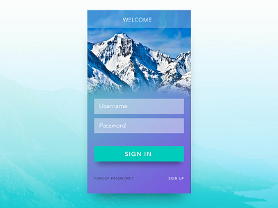 App UI sign-in design android app graphic design interface iphone mobile mountains nature travel uidesign user experience uxdesign