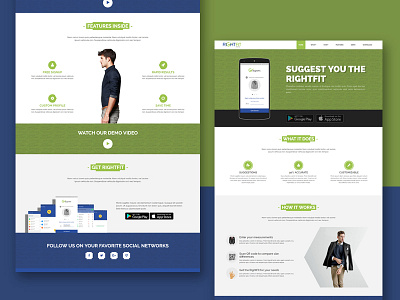 Rightfit - App landing page app landing page creative design landing page uiux web design