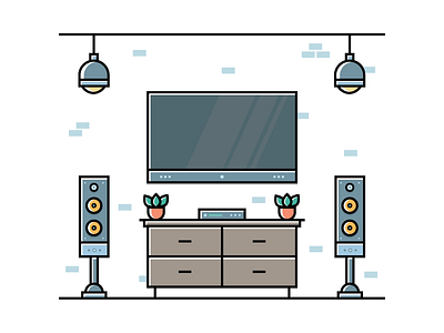 Dream set up architecture design furniture home house icon layout set up strokes style technology vector