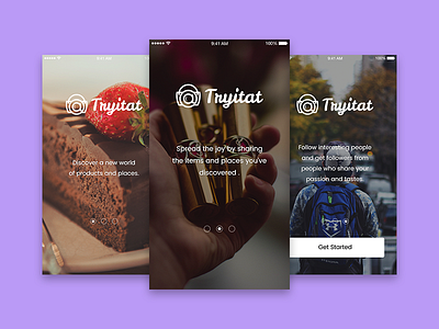 App onboarding design app design food ios onboarding place purple ui