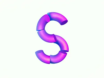 Sssweet! 3d abstract letter s shade shape tones