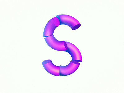 Sssweet! 3d abstract letter s shade shape tones