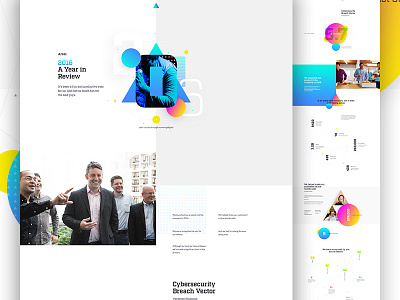 Area 1 - Year In Review angle art direction collage data viz gradient landing nodes security startup stats tech triangle