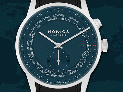 Nomos Glashütte Zürich Weltzeit Nachtblau Watch Icon automatic germany glashutte glashütte icon illustration nomos nomos glashütte sketch sketchapp vector watch