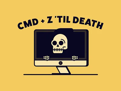 CMD + Z illustration marek mundok simple simplistic skull