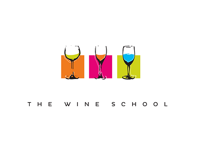 The Wine School Logo branding illustration logo design