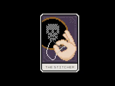 Cross Stitch Tarot Card card cross stitch pixel pixel art skull stitch tarot
