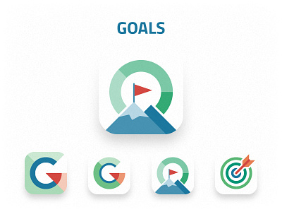 Goals Icon app arrow finish g goal icon ios iphone logo mountain peak target