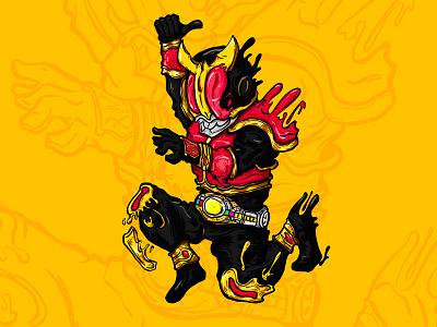 Kuuga cartoon draw graffiti graph illustration kamen rider masked rider street