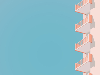 Minimal Architecture blue building city flat illustrate illustration perspective pink shadow stories