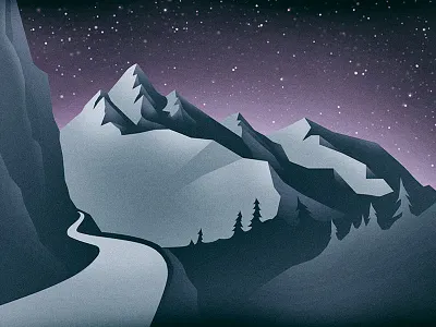 Nightscape adventure mountains night road stars