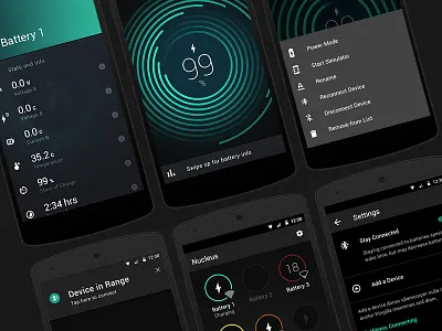 Battery Monitoring & Performance Android Application analytics android app chart data material material design stats ui ui design user interface ux