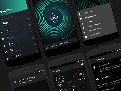 Battery Monitoring & Performance Android Application analytics android app chart data material material design stats ui ui design user interface ux