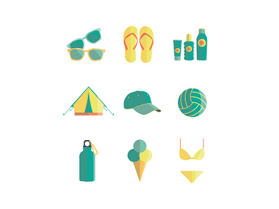 Summer fragments flat design illustration illustrator