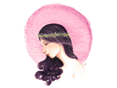 BTATO Purple Girl betato btato bucolic crown dot eliz floral crown girl purple watercolor