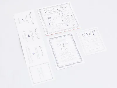 Rachel and Eric's Wedding Suite graphic design illustration invitation design map design typography wedding invitations