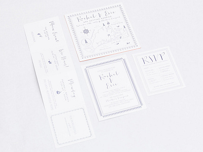 Rachel and Eric's Wedding Suite graphic design illustration invitation design map design typography wedding invitations