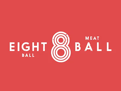 8 Ball Meatball 8 bar icon logo meatball number restaurant typography