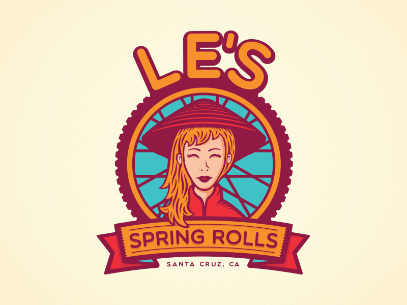 Example of Le's Spring Rolls Logo WIP