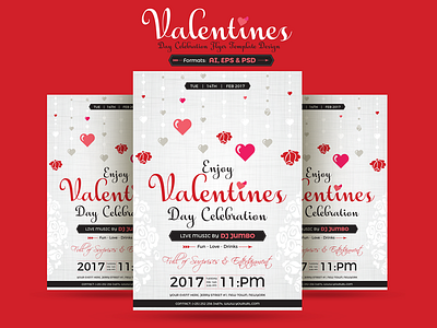 Valentines Day Celebration Flyer Template Design flyer valentine