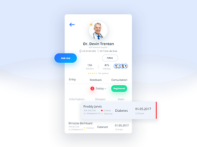 Patient Assistant App app assistant design doctor health hospital interaction medical mobile photoshop ui ux