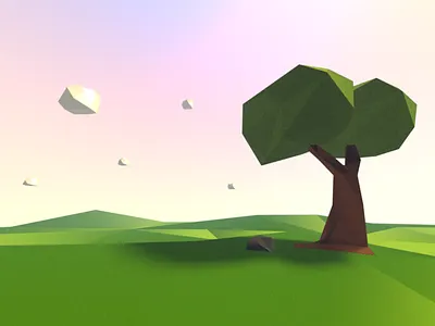Low Poly Tree Render 3d blender low poly model