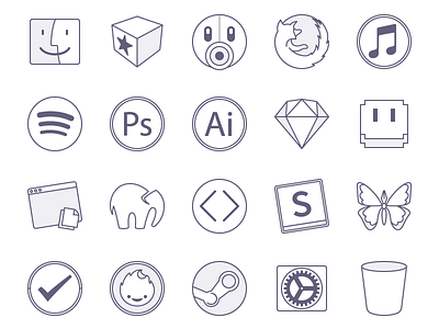 Outline Dock Icons apps icons line icons outline icons