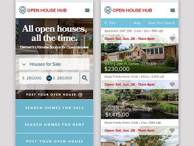 Real estate, mobile mobile ui ux