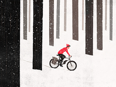 Homeward Bound cycling forest snow winter