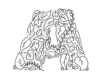 Not Oak A a alphabet hand lettering ink leaf leaves lettering nature plants