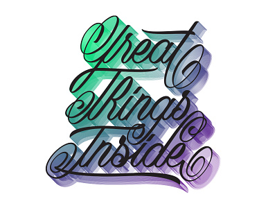 Great things inside cover handlettering lettering letters notebook type typography vector