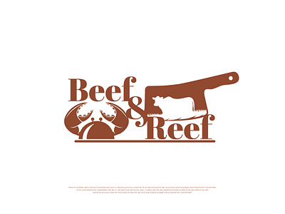 Beef & Reef Restaurant logo design. beef logo beef restaurant logo corporate beef logo corporate logo design cow logo crab logo crab restaurant logo earth shohag logo graphic design logo design minimal beef logo minimal logo design minimal seafood logo modern beef logo modern sea food logo restaurant logo sea food business logo seafood restaurant logo