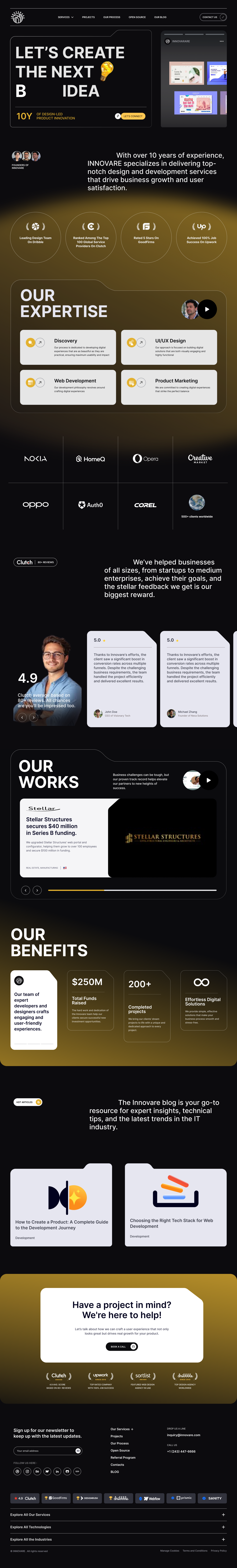 🚀 Innovare – Digital Agency Website Landing Page animation digitalagency figma landing page design ui ui design ux design web design