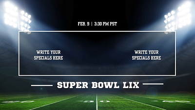 Super Bowl LIX Gameday Specials Menu Animated Finch Template animated canva design finch football graphic design motion graphics presentation super bowl