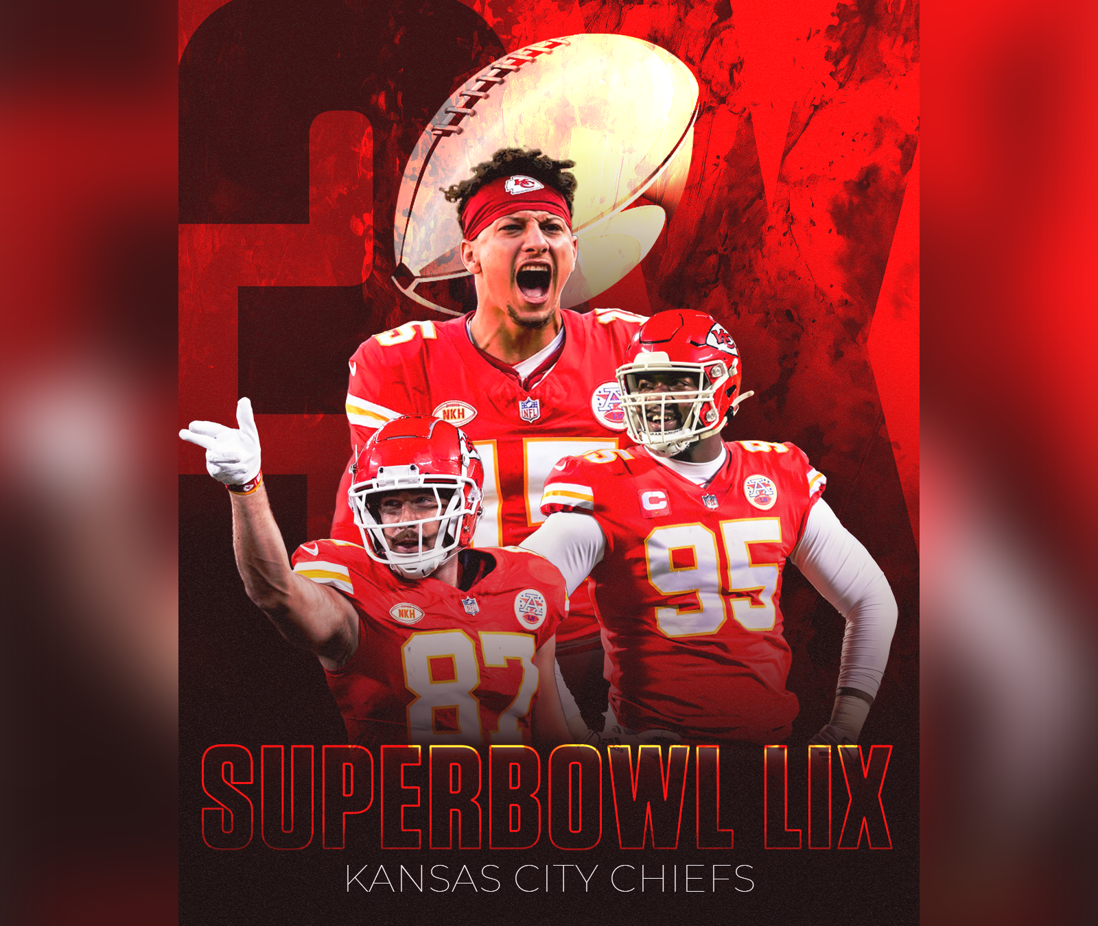 SUPER BOWL LIX - KC CHIEFS edit graphic design impec design playoff poster design superbowl weekly warmup