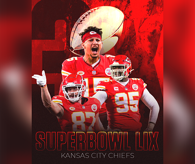 SUPER BOWL LIX - KC CHIEFS edit graphic design impec design playoff poster design superbowl weekly warmup