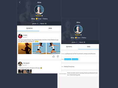 Sports app coach data motion personal ui