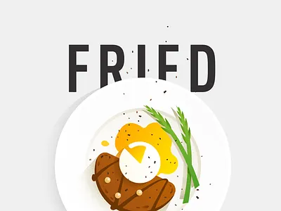 Fried Egg breakfast brunch egg flat food fried illustration lunch
