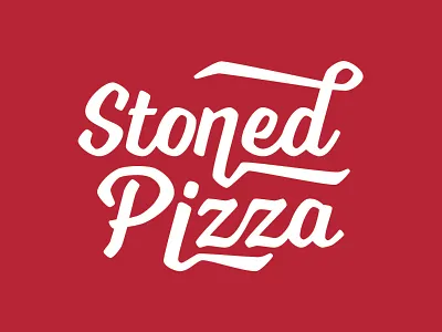 Stoned Pizza branding food logo pizza red typography wordmark