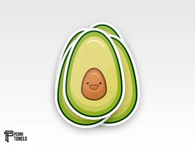 Shiny Avocado abacate avocado design fruit geometric green happy pedro shiny sticker tonelo vector