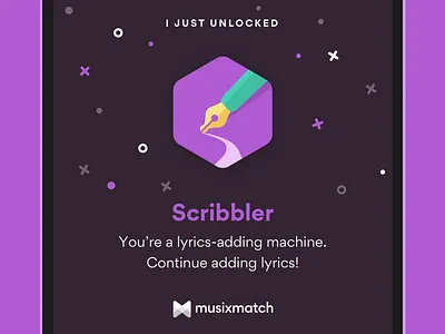 Share a Badge badge community contribution game gamification level musixmatch reward share