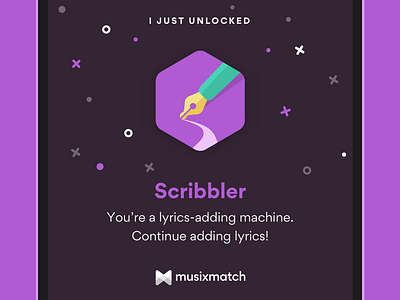 Share a Badge badge community contribution game gamification level musixmatch reward share