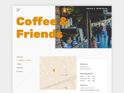 Coffee & Friends first shot interface landing page ui ux web design