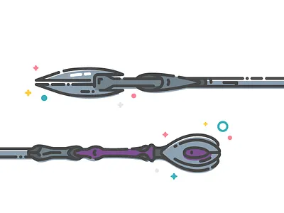 Staff Weapon | Stargate benda dribbble flat icon invite pastel staff stargate starwars ux weapon