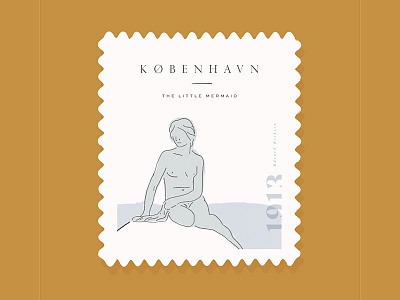 The Little Mermaid | Copenhagen illustration minimalism simple stamp travel typography